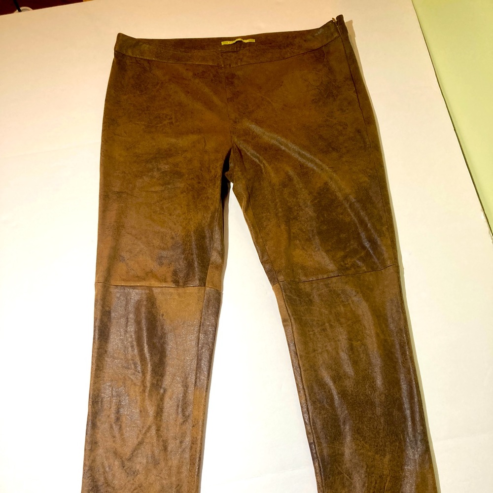 Brown vegan leather pants Gianni Bini sz Medium
